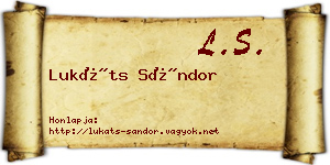 Lukáts Sándor névjegykártya