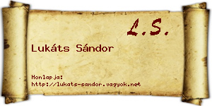 Lukáts Sándor névjegykártya