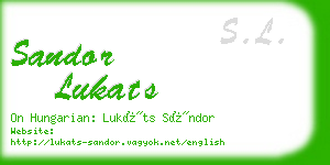 sandor lukats business card